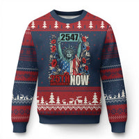 25th Amendment Now 2547 Ugly Christmas Sweater Statue of Liberty Floral Political Statement Graphic