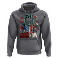 25th Amendment Now 2547 Hoodie Statue of Liberty Floral Political Statement Graphic