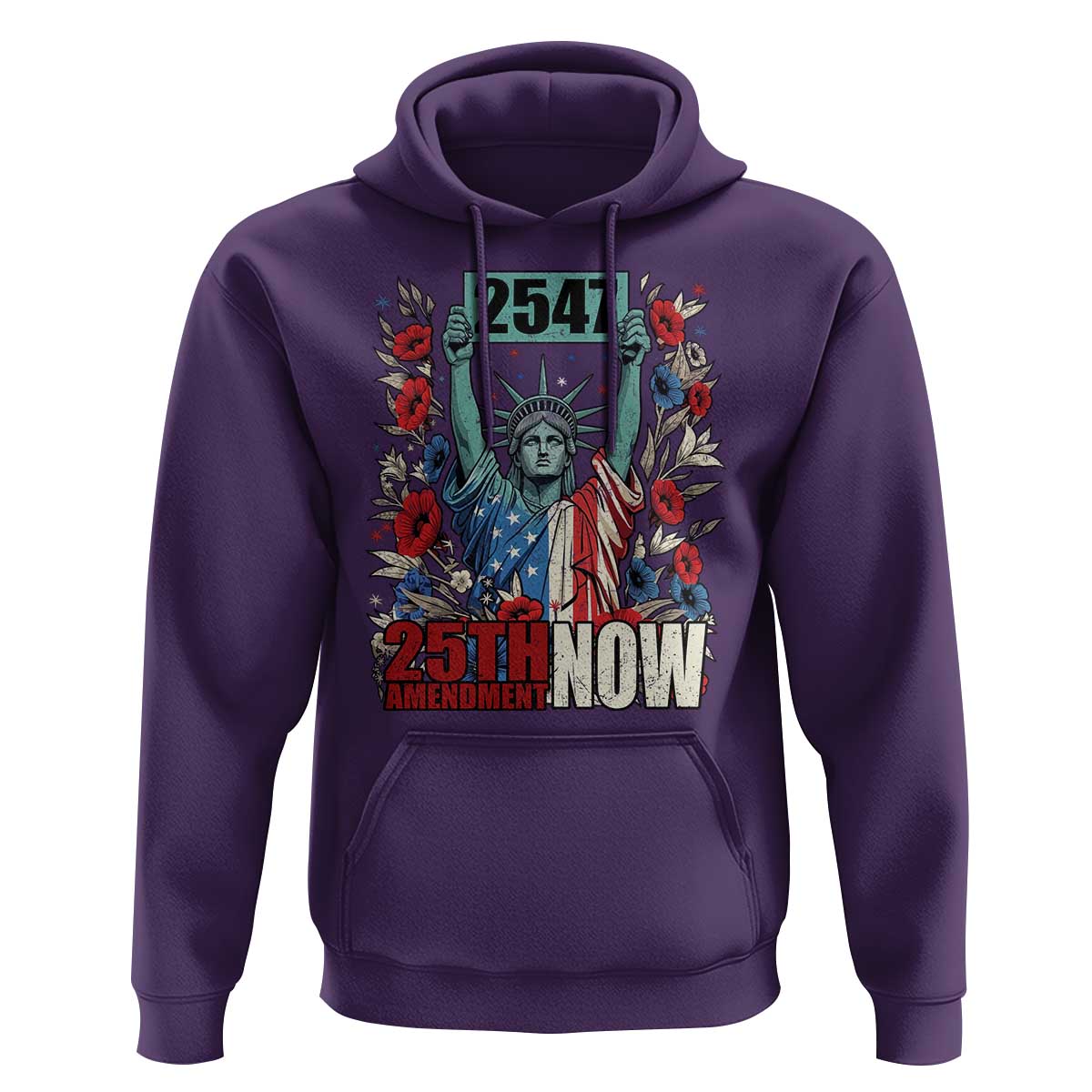 25th Amendment Now 2547 Hoodie Statue of Liberty Floral Political Statement Graphic