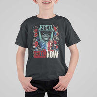 25th Amendment Now 2547 T Shirt For Kid Statue of Liberty Floral Political Statement Graphic