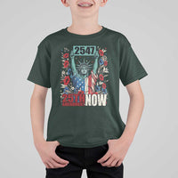 25th Amendment Now 2547 T Shirt For Kid Statue of Liberty Floral Political Statement Graphic