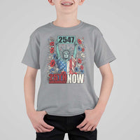 25th Amendment Now 2547 T Shirt For Kid Statue of Liberty Floral Political Statement Graphic