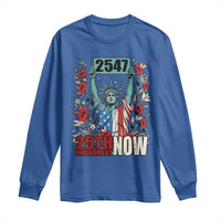 25th Amendment Now 2547 Long Sleeve Shirt Statue of Liberty Floral Political Statement Graphic