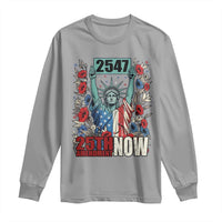 25th Amendment Now 2547 Long Sleeve Shirt Statue of Liberty Floral Political Statement Graphic