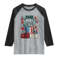 25th Amendment Now 2547 Raglan Shirt Statue of Liberty Floral Political Statement Graphic