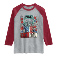 25th Amendment Now 2547 Raglan Shirt Statue of Liberty Floral Political Statement Graphic