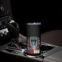 25th Amendment Now 2547 Skinny Tumbler Statue of Liberty Floral Political Statement Graphic