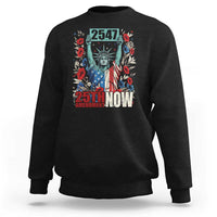 25th Amendment Now 2547 Sweatshirt Statue of Liberty Floral Political Statement Graphic