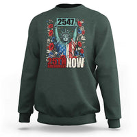 25th Amendment Now 2547 Sweatshirt Statue of Liberty Floral Political Statement Graphic