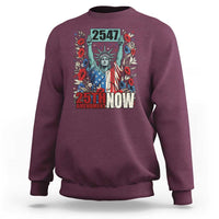 25th Amendment Now 2547 Sweatshirt Statue of Liberty Floral Political Statement Graphic