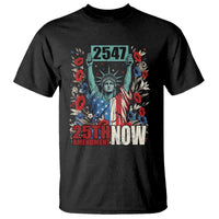 25th Amendment Now 2547 T Shirt Statue of Liberty Floral Political Statement Graphic