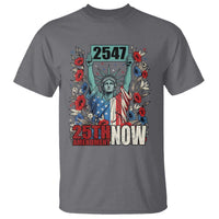 25th Amendment Now 2547 T Shirt Statue of Liberty Floral Political Statement Graphic
