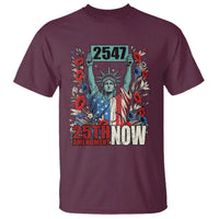 25th Amendment Now 2547 T Shirt Statue of Liberty Floral Political Statement Graphic