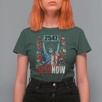 25th Amendment Now 2547 T Shirt For Women Statue of Liberty Floral Political Statement Graphic