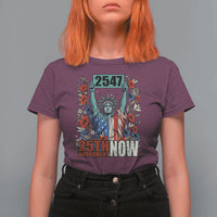 25th Amendment Now 2547 T Shirt For Women Statue of Liberty Floral Political Statement Graphic