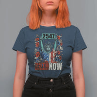 25th Amendment Now 2547 T Shirt For Women Statue of Liberty Floral Political Statement Graphic