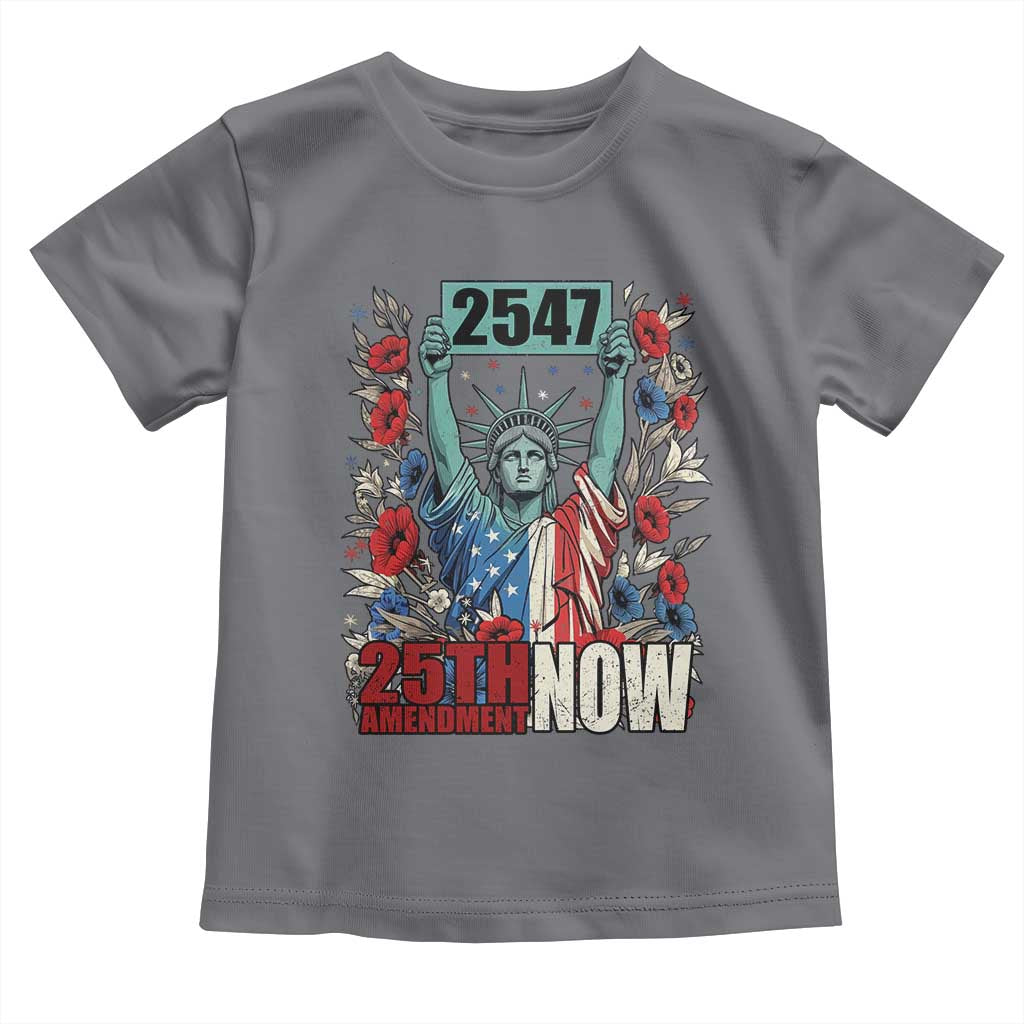 25th Amendment Now 2547 Toddler T Shirt Statue of Liberty Floral Political Statement Graphic