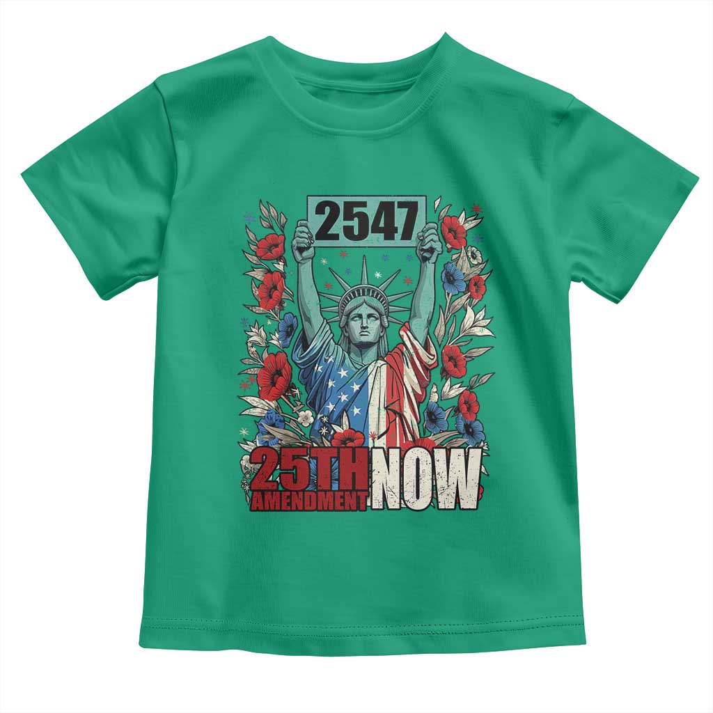25th Amendment Now 2547 Toddler T Shirt Statue of Liberty Floral Political Statement Graphic