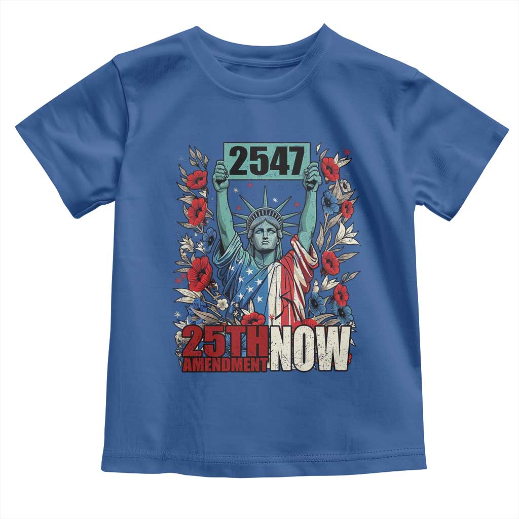 25th Amendment Now 2547 Toddler T Shirt Statue of Liberty Floral Political Statement Graphic