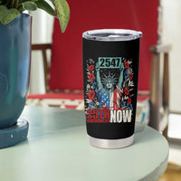 25th Amendment Now 2547 Tumbler Cup Statue of Liberty Floral Political Statement Graphic