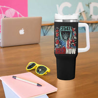 25th Amendment Now 2547 Tumbler With Handle Statue of Liberty Floral Political Statement Graphic