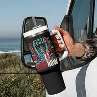25th Amendment Now 2547 Tumbler With Handle Statue of Liberty Floral Political Statement Graphic