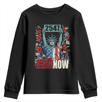 25th Amendment Now 2547 Youth Sweatshirt Statue of Liberty Floral Political Statement Graphic