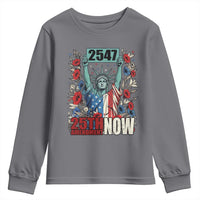 25th Amendment Now 2547 Youth Sweatshirt Statue of Liberty Floral Political Statement Graphic