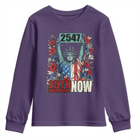 25th Amendment Now 2547 Youth Sweatshirt Statue of Liberty Floral Political Statement Graphic