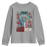25th Amendment Now 2547 Youth Sweatshirt Statue of Liberty Floral Political Statement Graphic