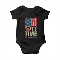 It's Time The 25th Amendment Baby Onesie Article II Red Hat Distressed American Flag Graphic