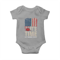It's Time The 25th Amendment Baby Onesie Article II Red Hat Distressed American Flag Graphic