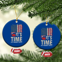 It's Time The 25th Amendment Ceramic Ornament Article II Red Hat Distressed American Flag Graphic