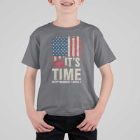 It's Time The 25th Amendment T Shirt For Kid Article II Red Hat Distressed American Flag Graphic