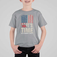It's Time The 25th Amendment T Shirt For Kid Article II Red Hat Distressed American Flag Graphic