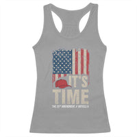 It's Time The 25th Amendment Racerback Tank Top Article II Red Hat Distressed American Flag Graphic