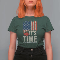 It's Time The 25th Amendment T Shirt For Women Article II Red Hat Distressed American Flag Graphic