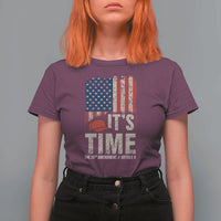 It's Time The 25th Amendment T Shirt For Women Article II Red Hat Distressed American Flag Graphic