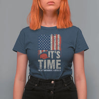 It's Time The 25th Amendment T Shirt For Women Article II Red Hat Distressed American Flag Graphic