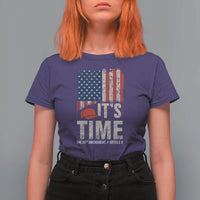 It's Time The 25th Amendment T Shirt For Women Article II Red Hat Distressed American Flag Graphic