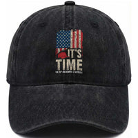 It's Time The 25th Amendment Washed Cotton Baseball Cap Article II Red Hat Distressed American Flag Graphic