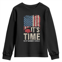 It's Time The 25th Amendment Youth Sweatshirt Article II Red Hat Distressed American Flag Graphic