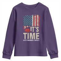 It's Time The 25th Amendment Youth Sweatshirt Article II Red Hat Distressed American Flag Graphic