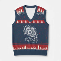 No Faux King Way 25 47 V-Neck Knit Sweater Vest Floral Bouquet Resist Authoritarian 25th Amendment