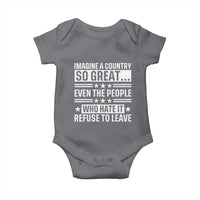 Patriotic American Pride Typography Graphic Baby Onesie Imagine A Country So Great Sarcasm