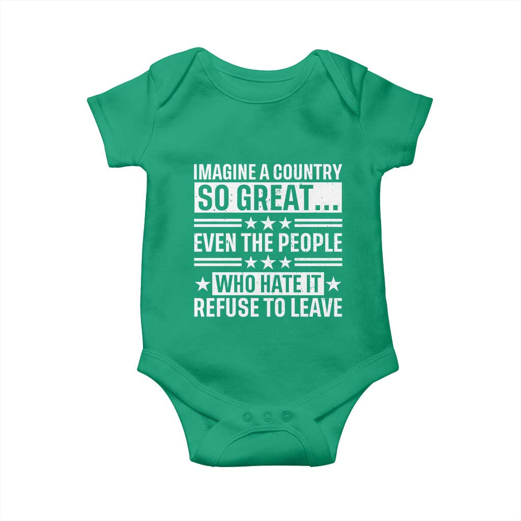 Patriotic American Pride Typography Graphic Baby Onesie Imagine A Country So Great Sarcasm