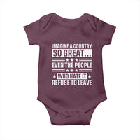 Patriotic American Pride Typography Graphic Baby Onesie Imagine A Country So Great Sarcasm
