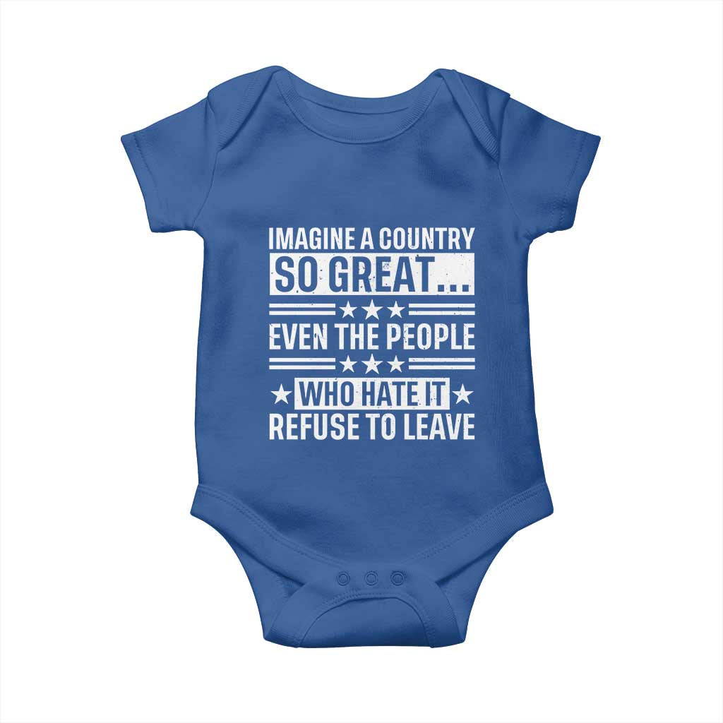 Patriotic American Pride Typography Graphic Baby Onesie Imagine A Country So Great Sarcasm