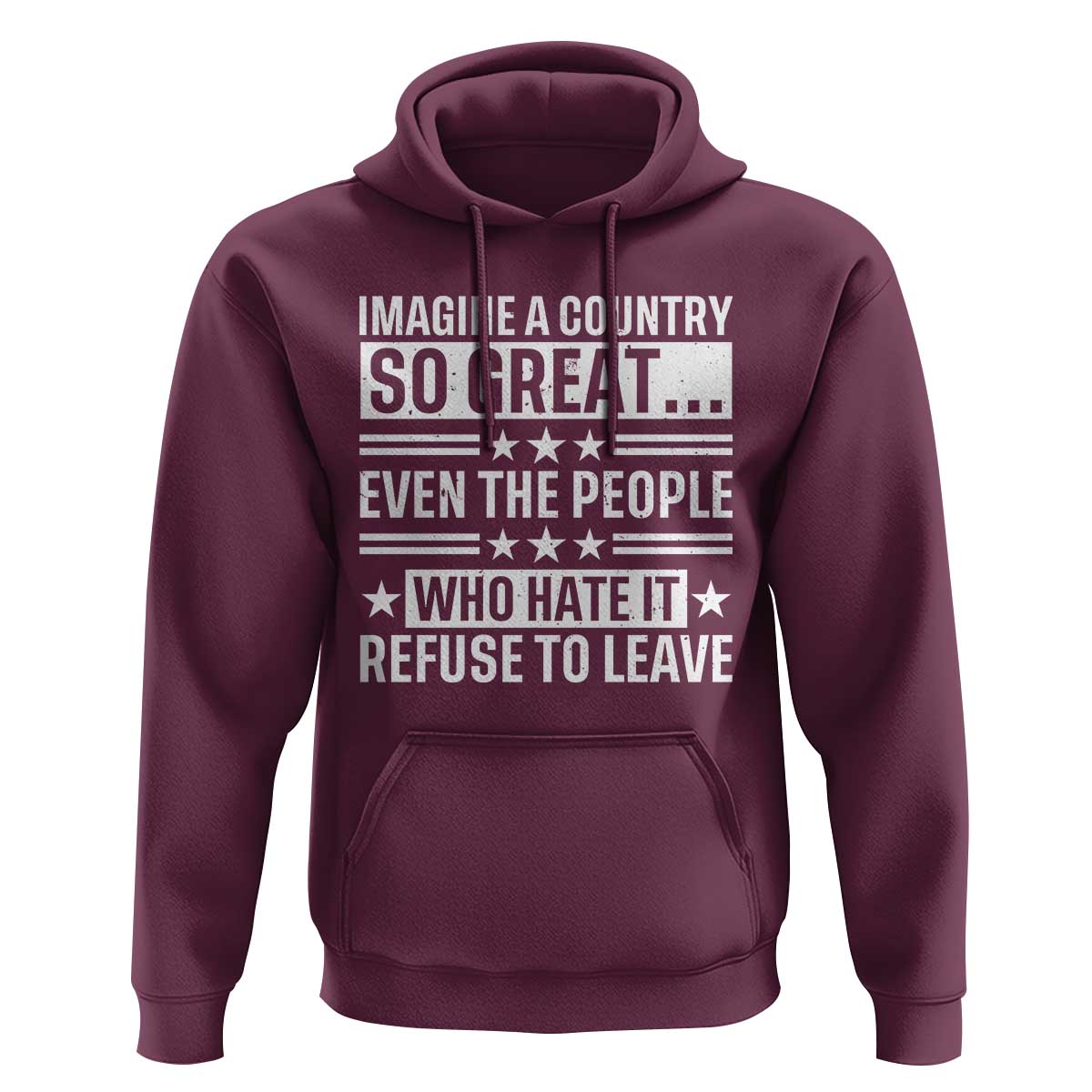 Patriotic American Pride Typography Graphic Hoodie Imagine A Country So Great Sarcasm