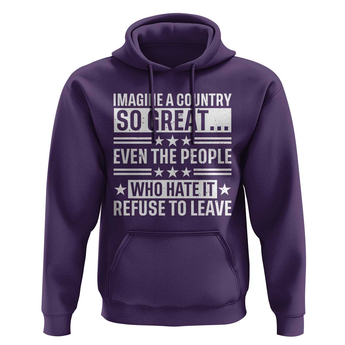 Patriotic American Pride Typography Graphic Hoodie Imagine A Country So Great Sarcasm